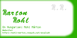 marton mohl business card