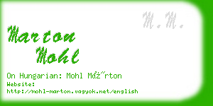 marton mohl business card